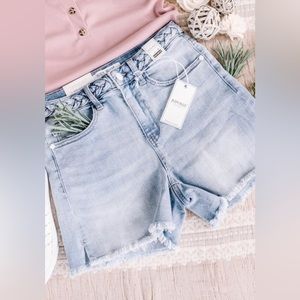 Judy Blue Braided Waistband Jean Shorts